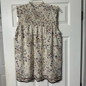 Max Studio Floral Print Sleeveless Blouse